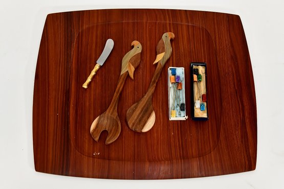 Serving Tray With Utensils