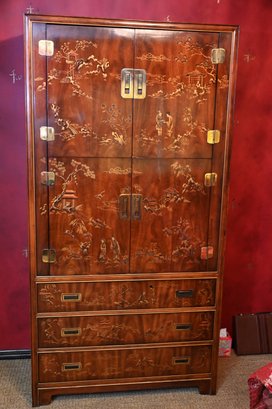 Asian Theme Solid Wood Armoire By Heritage