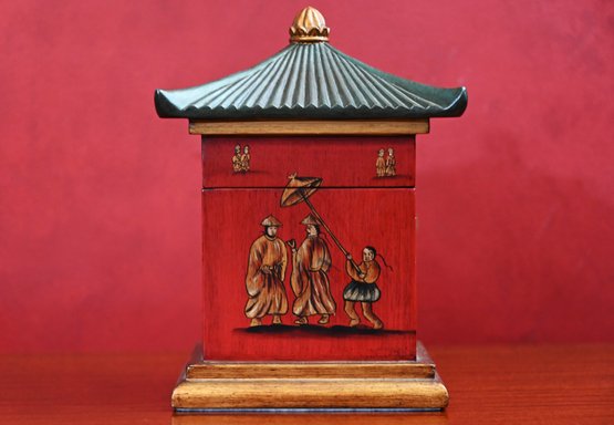 Decorative Asian Themed Hinged Storage Box