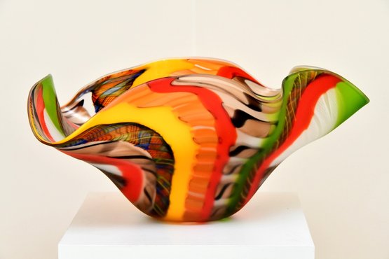Exclusive Murano Art Glass Bowl Signed On Verso