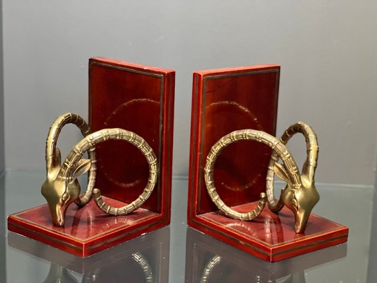 Fabulous Hollywood Regency Rams Head Bookends From 1970's