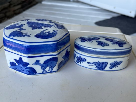 Blue And White Porcelain Covered Dishes