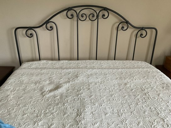 Charles P Rogers  Metal Scroll Headboard With Queen Mattress And Box Springs