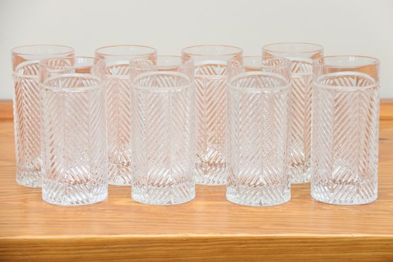 Set Of Ralph Lauren Crystal Highball Glasses