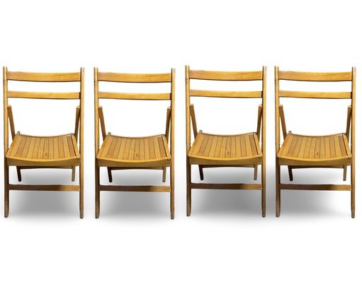 Set Of 4 Mid Century Folding Chairs