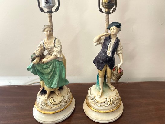 Pair Of Vintage Of Borghese Lamps
