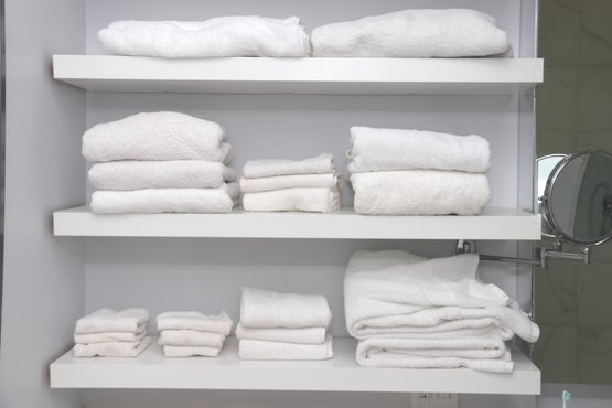 Collection Of White Cotton Bath Towels