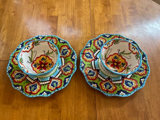 Espana Style Bocca Pair Of Plates And Bowls