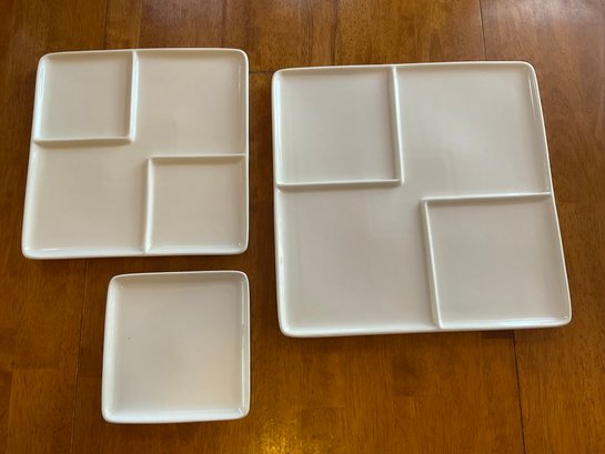 Umbra White Compartment Serving Platters