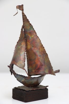Brass Sailboat Sculpture