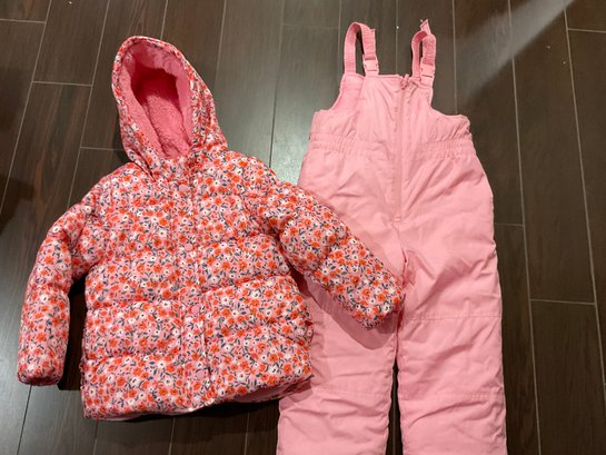 Carters Girls Snow Jacket And Snow Pants Size M 5/6