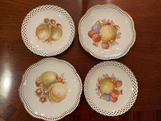 Set Of 4 Pierced Porcelain Dishes