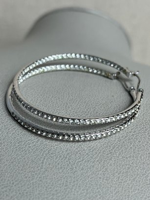 Stella And Dot Silver Tone Hoops