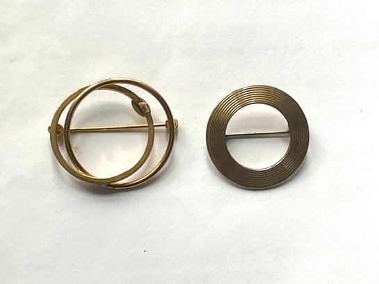 Pair Of 12K Gold Filled Brooches