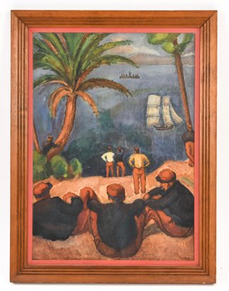 South Seas Designer Reproduction  Painting - Signed