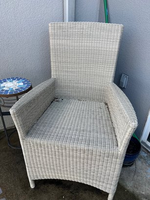 Pair Of Outdoor Wicker Chairs With Cushions