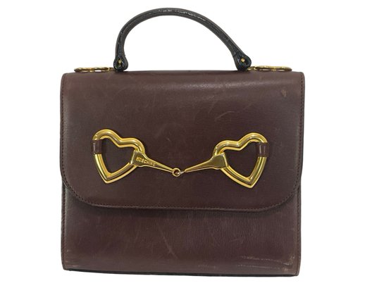 Moschino Brown Leather Handbag