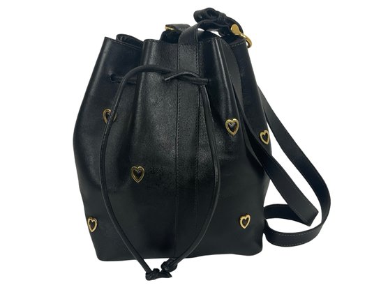 Sepcouer Paris Gold Heart Leather Bucket Bag
