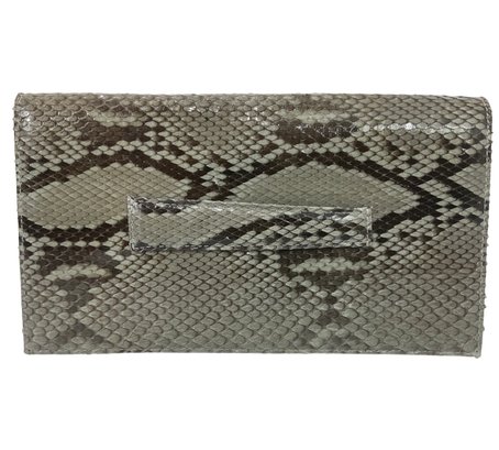 LAI Gray Python Snake Clutch NEW
