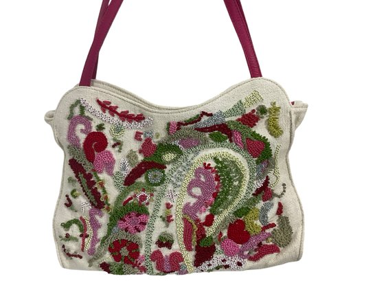 Etro Milano Italy Embroidered Handbag