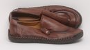 Mens Brown Leather Stitched Driving Shoes Mens Size 10