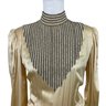 Couture Fiandaca 1970s Silk Champagne Beaded Dress Original Retail $2975