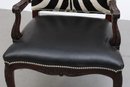 Ralph Lauren Arm Chair With Black Leather Seat And Zebra Hyde Back