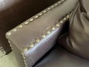 Ralph Lauren Distressed Leather Sofa With Nailhead Trim