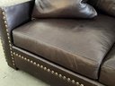 Ralph Lauren Distressed Leather Sofa With Nailhead Trim