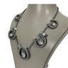 Lia Sophia Vintage Silvertone Horse Shoe Necklace With Rhinestones