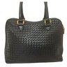 Vintage Ganson Black Leather Weaved Handbag