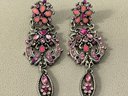 Pink & Silver Drop Earrings
