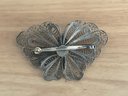Vintage Sterling Silver Filigree Butterfly Brooch