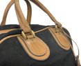 Gucci Vintage Black With Brown Leather Trim Dome Satchel Bag