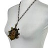 Aztec Artisan Metal Necklace From Mexico