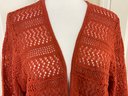 Rust Crochet Tie Front Sweater