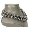 Silver-tone Bead & Square Necklace