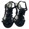 Unlisted Black Heels With Flower Appliques Size 9.5