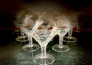 ITALY -  Etched Champagne Cocktail Glasses - Set Of Ten