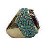 Pretty Large Prism Ring With Faux Turquoise Stones