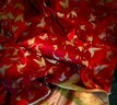 HONG KONG - Striking 100 Percent Silk Fabric Featuring Brilliant Butterflies In Various Colors & Sizes