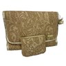 Stephanie Johnson Gold Embroidered Cosmetic Bag