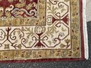 Large Wool Area Rug Shades Of Red, Beige, Green