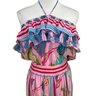 Diane Freis Pink Georgette 1970s Off Shoulder Dress New With Tags