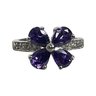 Flower Ring With Purple Stones