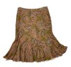 Silk Floral Skirt With Trumpet Hem