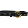 Nanni Black Leather Belt With Brass Buckle Size 38