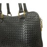 Vintage Ganson Black Leather Weaved Handbag