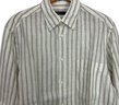 Zegna Sport Linen Striped Dress Shirt Size L