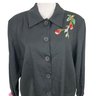 Fluere Black Linen Floral Jacket